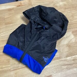 Boys The North Face Fanorak Jacket pullover windbreaker- Black/Royal-‎ Large